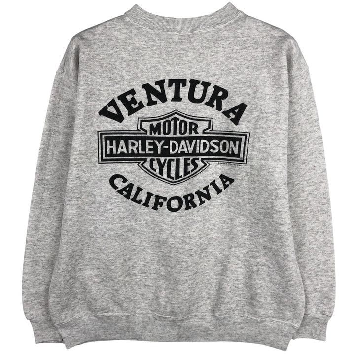 Vintage 90s-00'S Hanes Harley-Davidson Advertising Sweatshirt, Men's Size Medium cotton gray type Vintage Second Hand