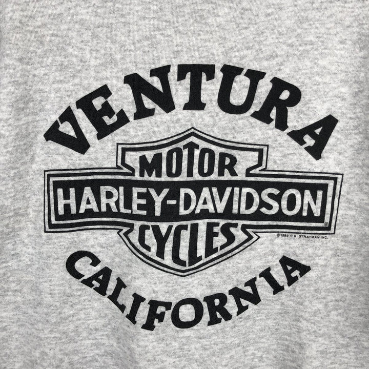 Vintage 90s-00'S Hanes Harley-Davidson Advertising Sweatshirt, Men's Size Medium cotton gray type Vintage Second Hand
