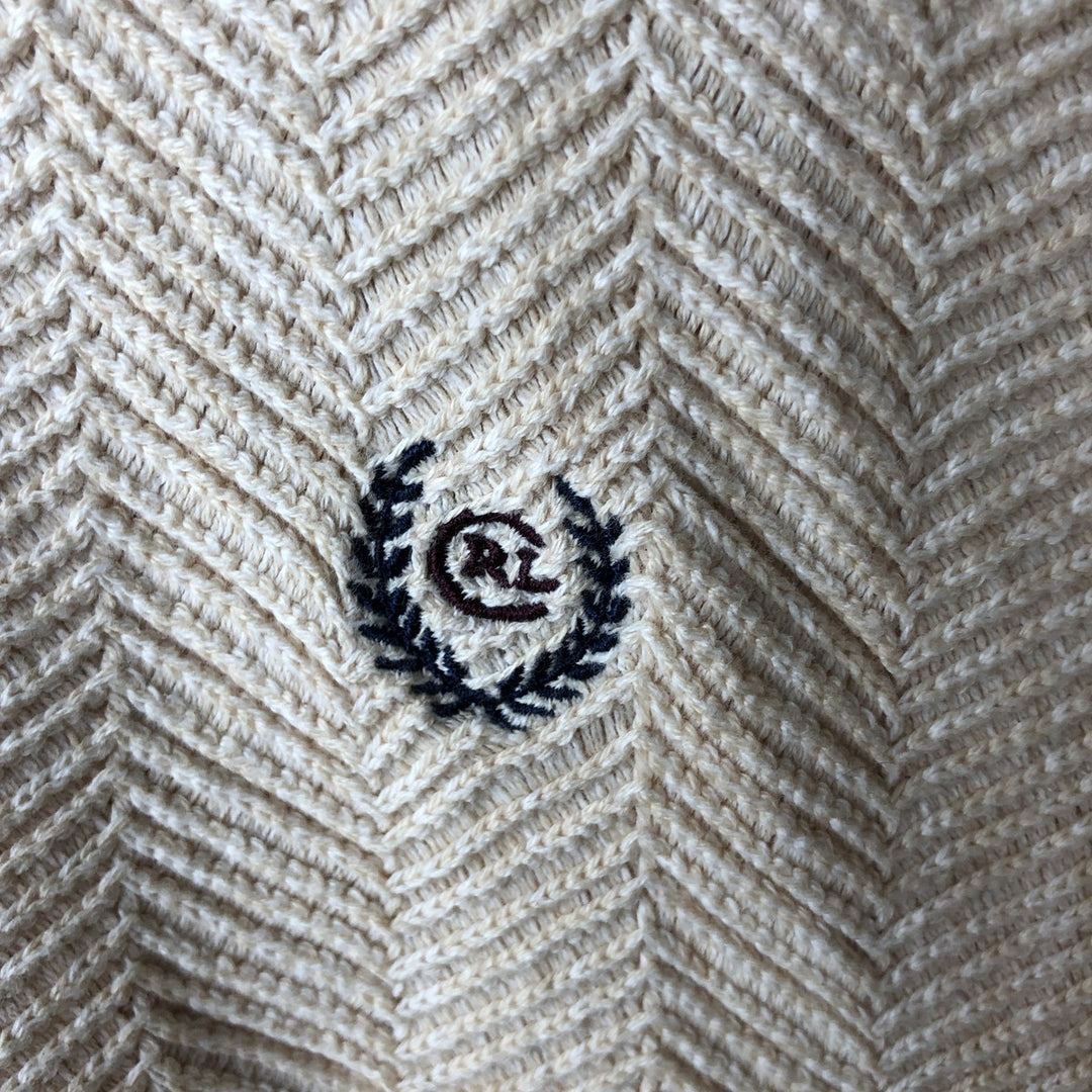 Ralph Lauren CHAPS herringbone cotton knit sweater, men's size M cotton Beige type Vintage Second Hand