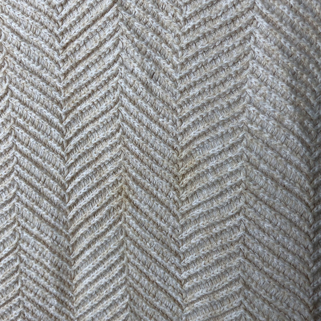 Ralph Lauren CHAPS herringbone cotton knit sweater, men's size M cotton Beige type Vintage Second Hand