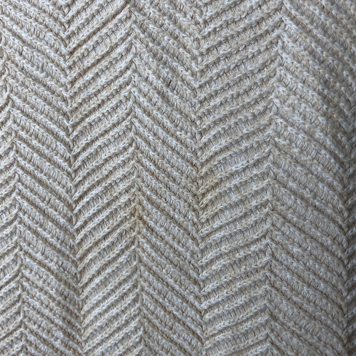 Ralph Lauren CHAPS herringbone cotton knit sweater, men's size M cotton Beige type Vintage Second Hand