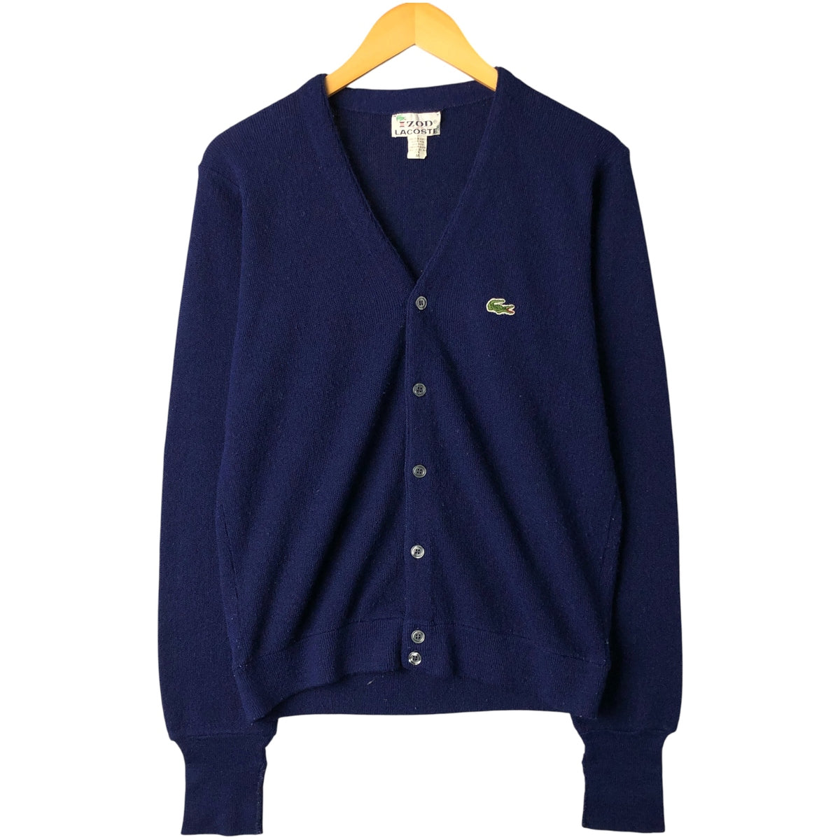 Vintage 1970'S Lacoste IZOD acrylic knit cardigan, men's size M