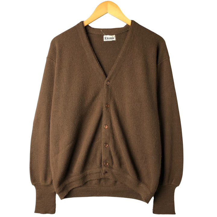 Etonic Acrylic Knit Cardigan, Men's Size L, Vintage Oron Acrylic brown type Vintage Second Hand