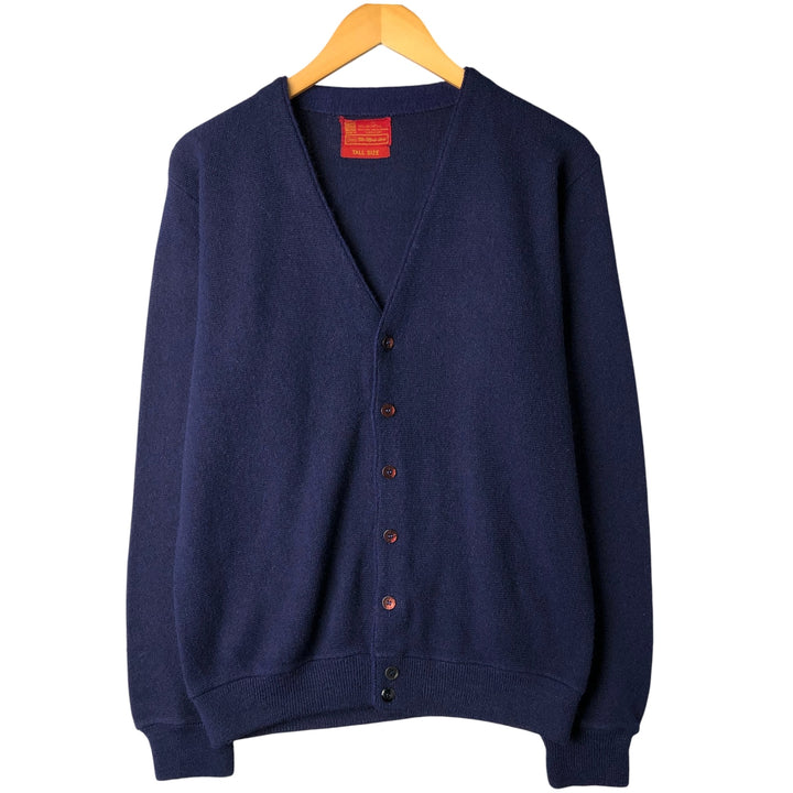 Vintage 1970'S Sears Kings Road acrylic knit cardigan, size L, men's Oron Acrylic navy blue type Vintage Second Hand