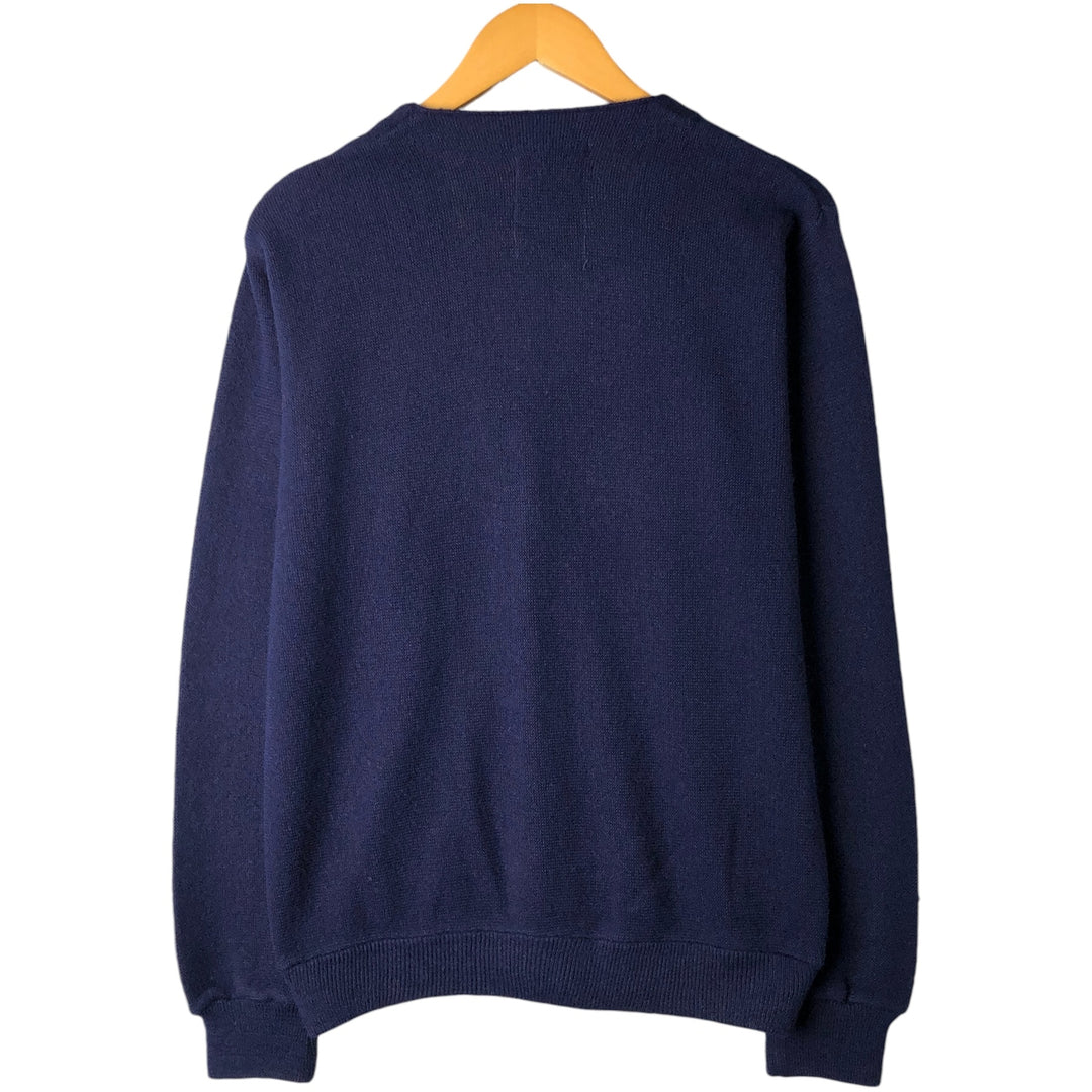 Vintage 1970'S Sears Kings Road acrylic knit cardigan, size L, men's Oron Acrylic navy blue type Vintage Second Hand
