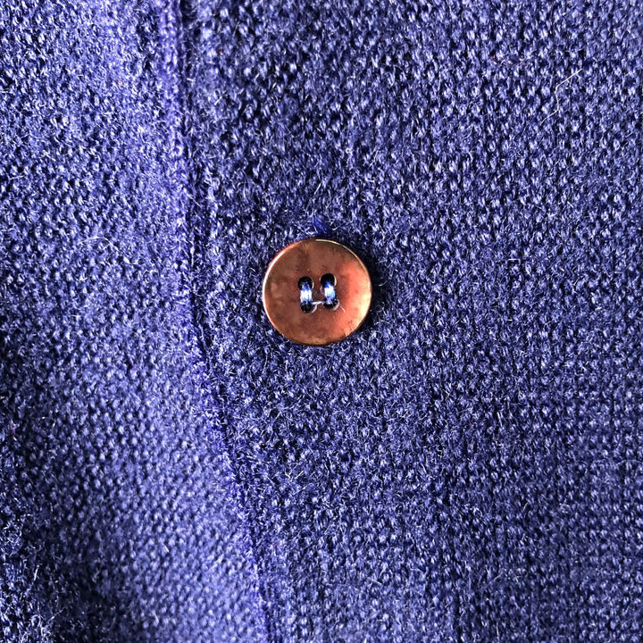 Vintage 1970'S Sears Kings Road acrylic knit cardigan, size L, men's Oron Acrylic navy blue type Vintage Second Hand