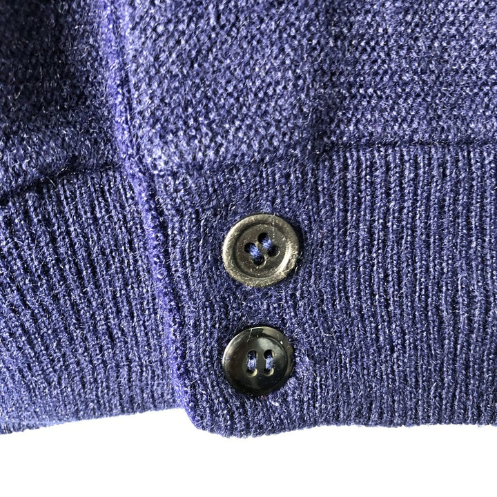 Vintage 1970'S Sears Kings Road acrylic knit cardigan, size L, men's Oron Acrylic navy blue type Vintage Second Hand