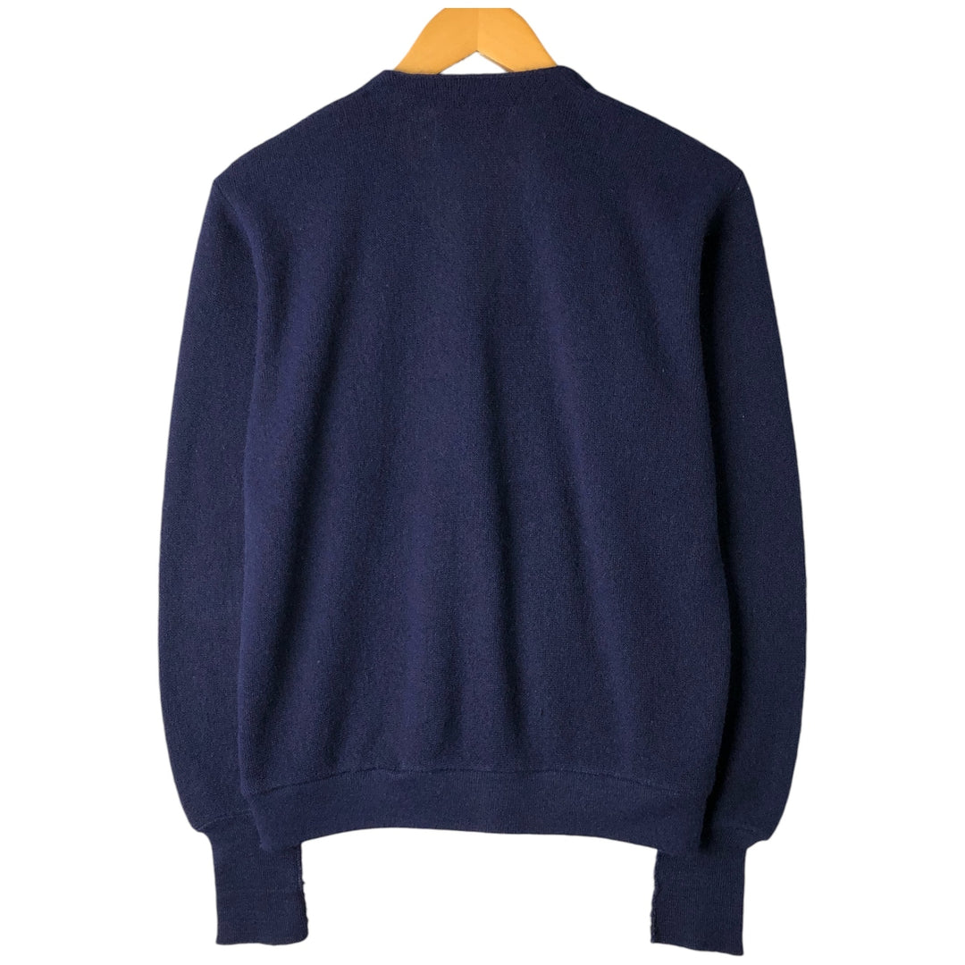 Vintage 1970'S Lacoste IZOD acrylic knit cardigan, men's size small Oron Acrylic navy blue type Vintage Second Hand