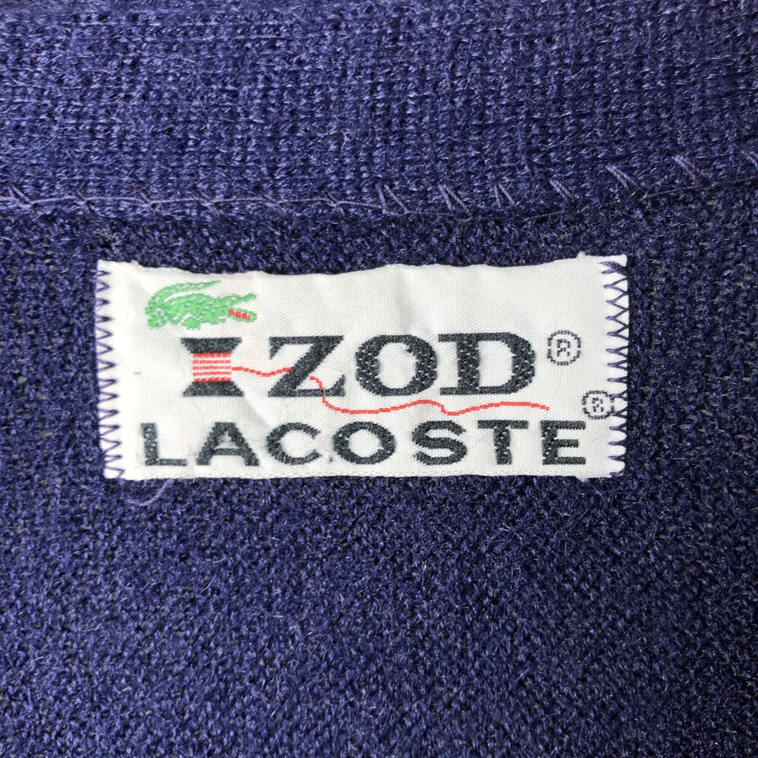 Vintage 1970'S Lacoste IZOD acrylic knit cardigan, men's size small Oron Acrylic navy blue type Vintage Second Hand