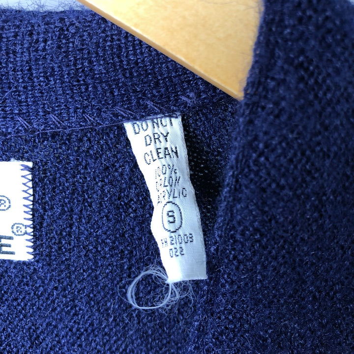 Vintage 1970'S Lacoste IZOD acrylic knit cardigan, men's size small Oron Acrylic navy blue type Vintage Second Hand