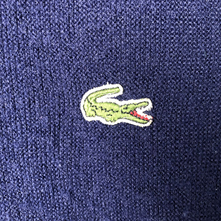 Vintage 1970'S Lacoste IZOD acrylic knit cardigan, men's size small Oron Acrylic navy blue type Vintage Second Hand