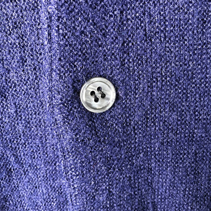 Vintage 1970'S Lacoste IZOD acrylic knit cardigan, men's size small Oron Acrylic navy blue type Vintage Second Hand