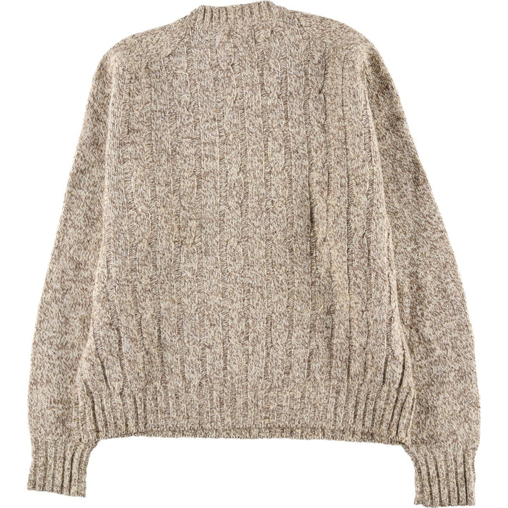 1970'S Woolrich Cable Knit Wool Sweater, Made in USA, Men's Size XL (approx.), Vintage wool Beige type Vintage Second Hand