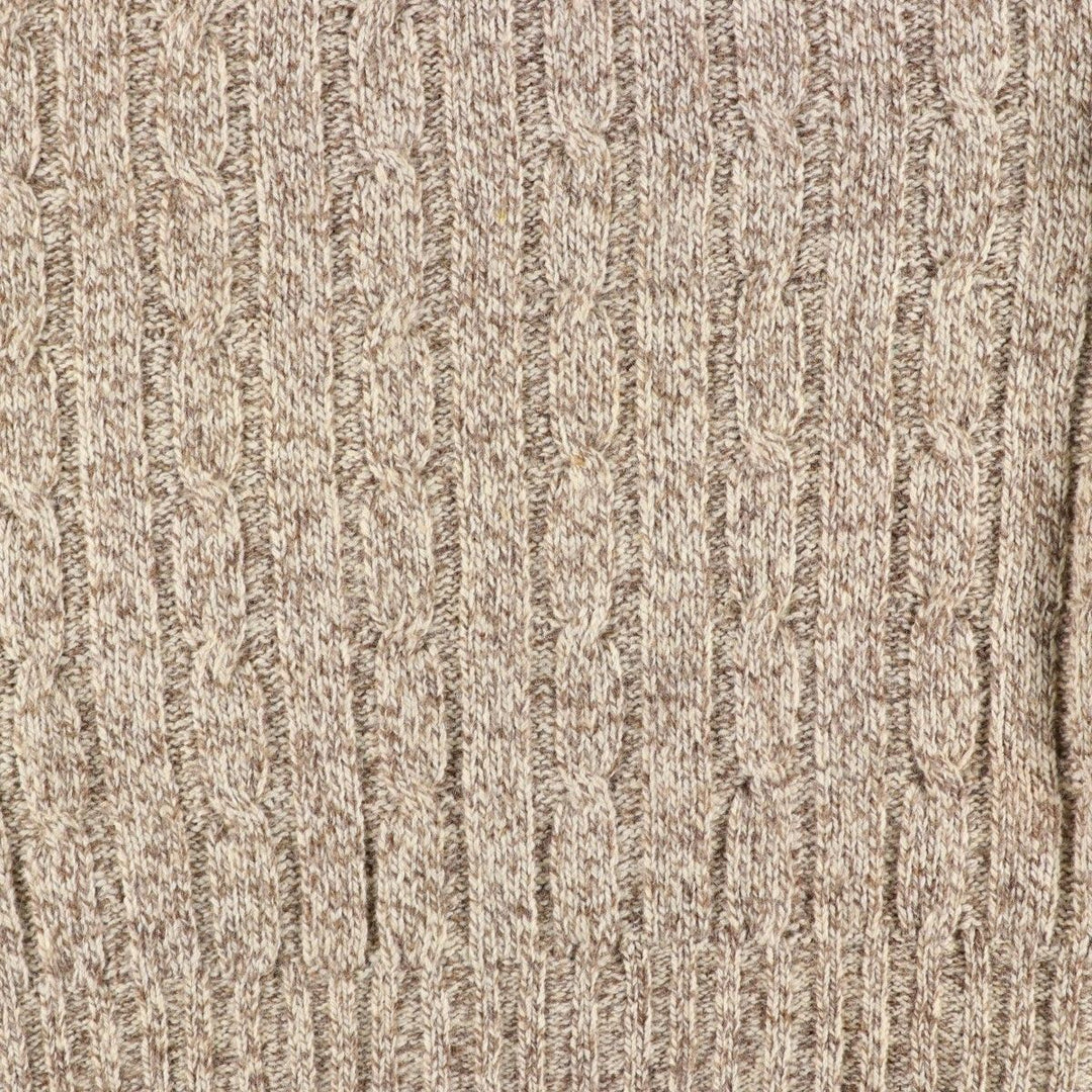 1970'S Woolrich Cable Knit Wool Sweater, Made in USA, Men's Size XL (approx.), Vintage wool Beige type Vintage Second Hand