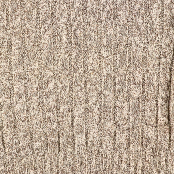 1970'S Woolrich Cable Knit Wool Sweater, Made in USA, Men's Size XL (approx.), Vintage wool Beige type Vintage Second Hand