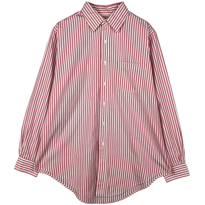 Vintage 80s-90'S Brooks Brothers MAKERS long-sleeved striped shirt, Made in USA, Men's Size L cotton red type Vintage Second Hand