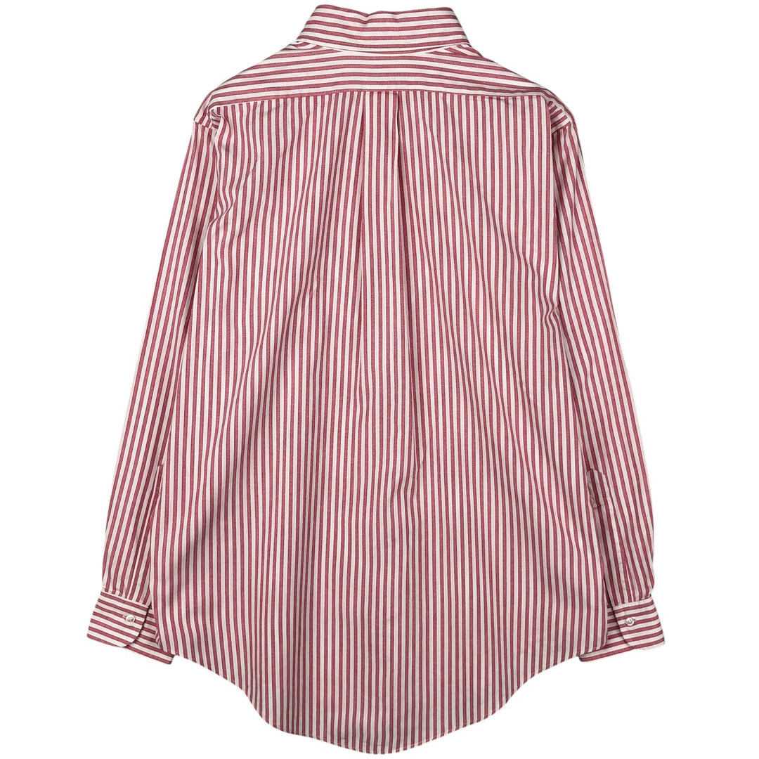 Vintage 80s-90'S Brooks Brothers MAKERS long-sleeved striped shirt, Made in USA, Men's Size L cotton red type Vintage Second Hand