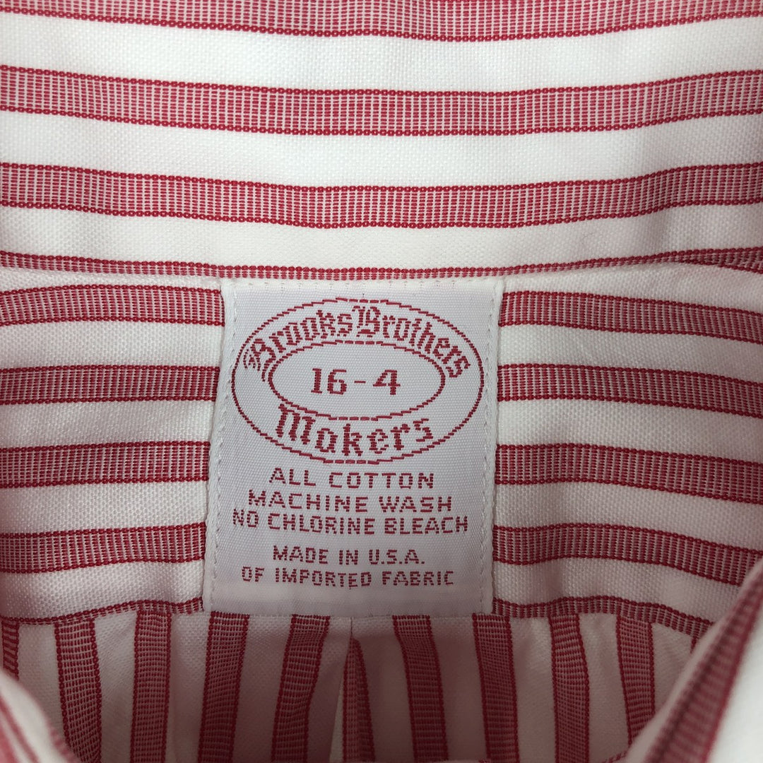 Vintage 80s-90'S Brooks Brothers MAKERS long-sleeved striped shirt, Made in USA, Men's Size L cotton red type Vintage Second Hand