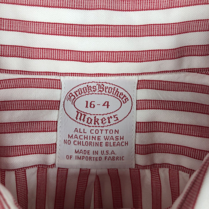 Vintage 80s-90'S Brooks Brothers MAKERS long-sleeved striped shirt, Made in USA, Men's Size L cotton red type Vintage Second Hand