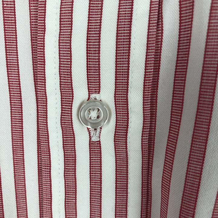 Vintage 80s-90'S Brooks Brothers MAKERS long-sleeved striped shirt, Made in USA, Men's Size L cotton red type Vintage Second Hand