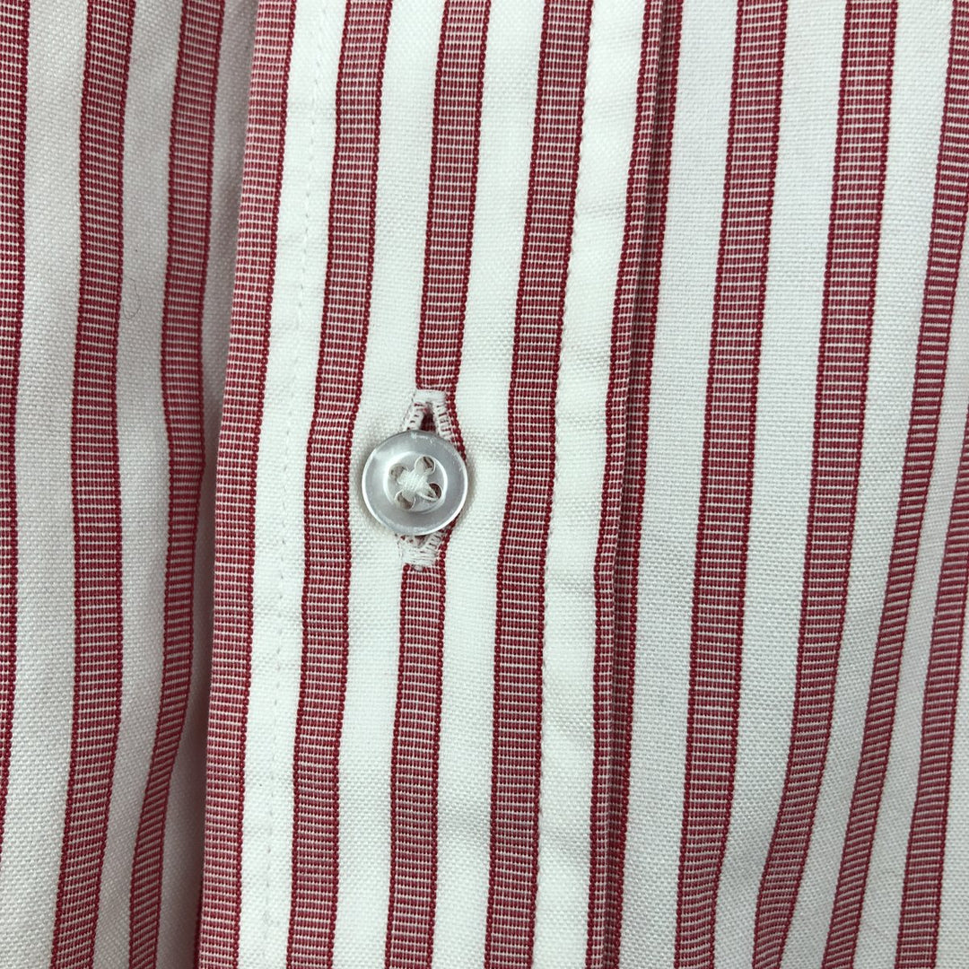 Vintage 80s-90'S Brooks Brothers MAKERS long-sleeved striped shirt, Made in USA, Men's Size L cotton red type Vintage Second Hand