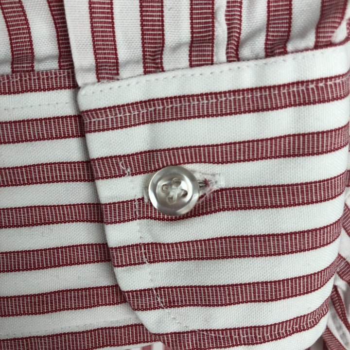 Vintage 80s-90'S Brooks Brothers MAKERS long-sleeved striped shirt, Made in USA, Men's Size L cotton red type Vintage Second Hand