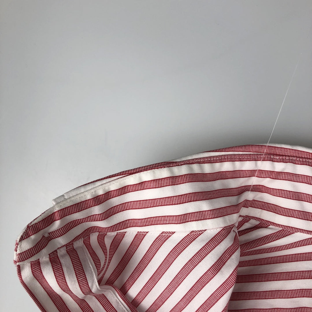 Vintage 80s-90'S Brooks Brothers MAKERS long-sleeved striped shirt, Made in USA, Men's Size L cotton red type Vintage Second Hand