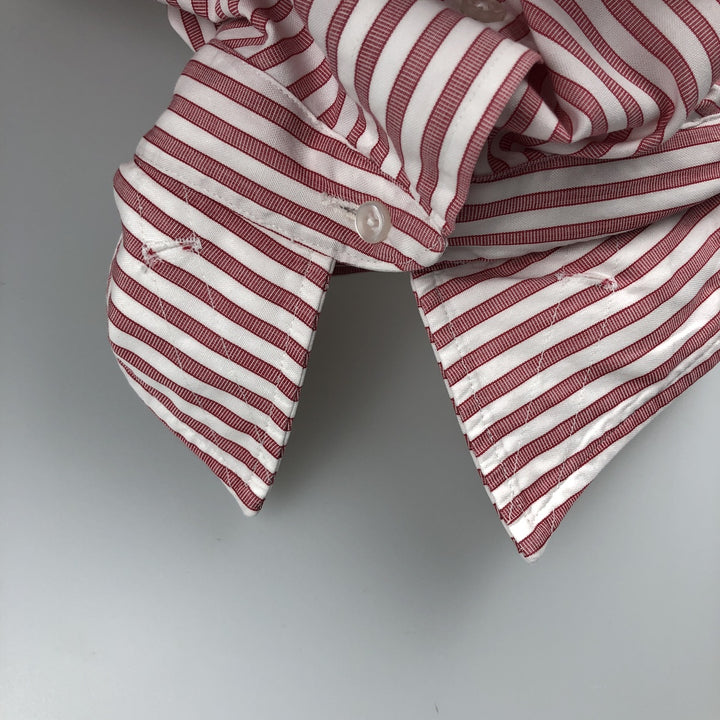 Vintage 80s-90'S Brooks Brothers MAKERS long-sleeved striped shirt, Made in USA, Men's Size L cotton red type Vintage Second Hand