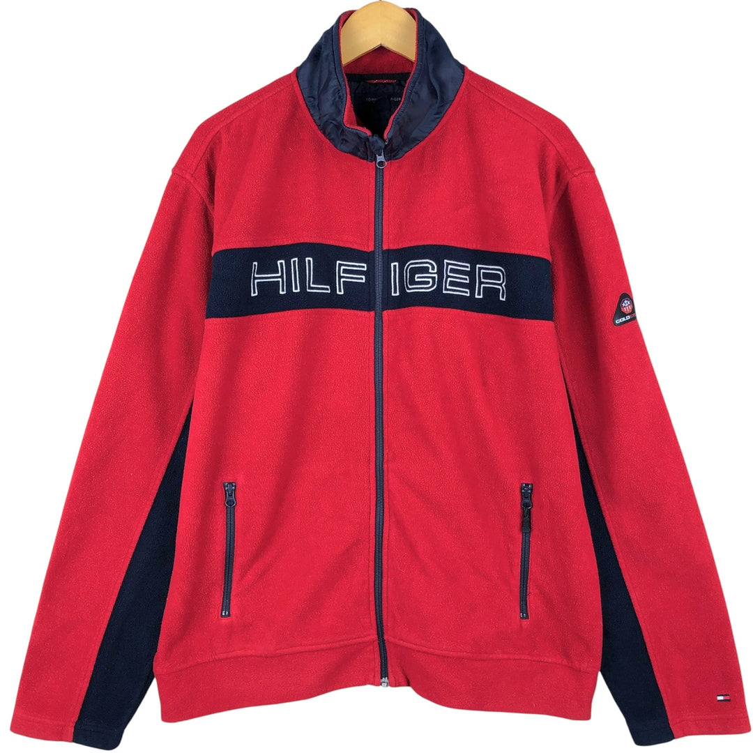 Tommy Hilfiger Cold Stop Fleece Jacket, Men's XL polyester red type Vintage Second Hand