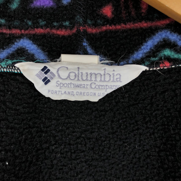 90'S Columbia White Tag Fleece Jacket, Made in USA, Men's Size L, Vintage polyester black type Vintage Second Hand