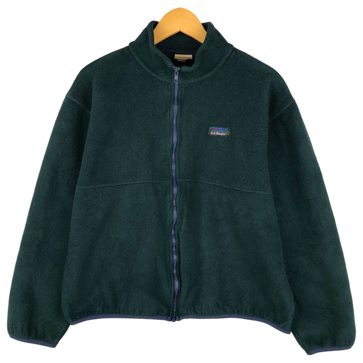 90'S LLBean Vintage Fleece Jacket, Made in USA, Men's Size L polyester Green type dark green Vintage Second Hand