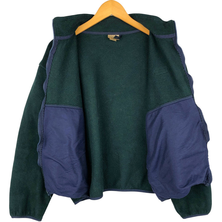 90'S LLBean Vintage Fleece Jacket, Made in USA, Men's Size L polyester Green type dark green Vintage Second Hand