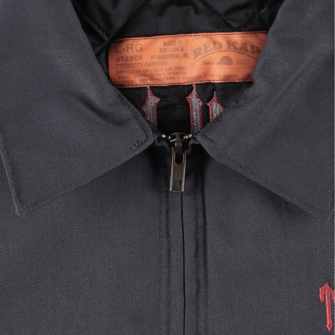 90'S Red Kap padded work jacket, men's size L, vintage polyester gray type Vintage Second Hand