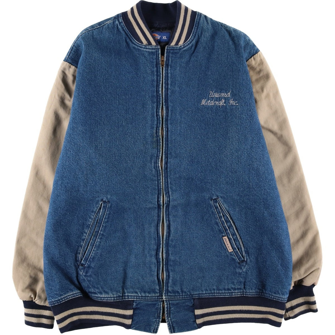 Dickies Padded Denim Varsity Jacket, Men's XL cotton blue type Vintage Second Hand