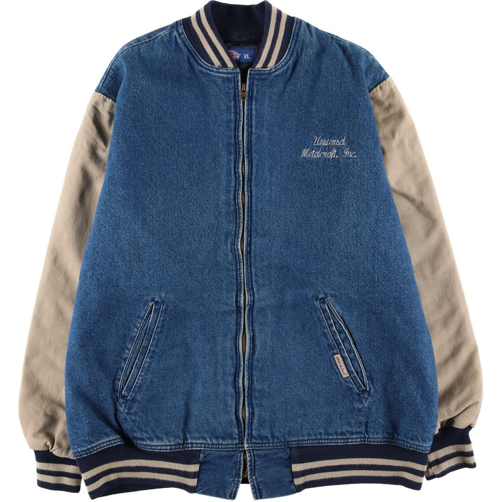Dickies Padded Denim Varsity Jacket, Men's XL cotton blue type Vintage Second Hand