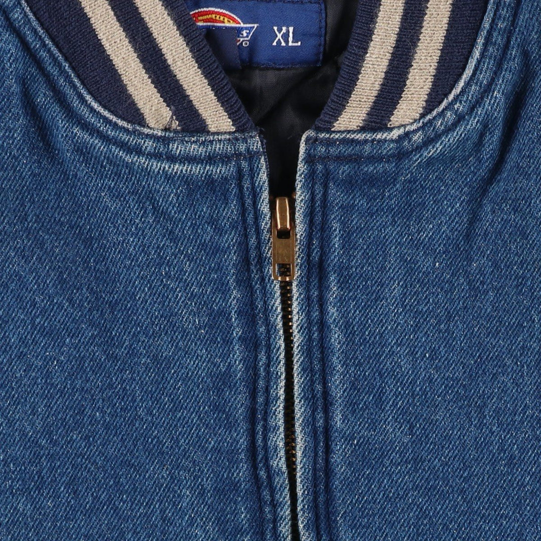 Dickies Padded Denim Varsity Jacket, Men's XL cotton blue type Vintage Second Hand