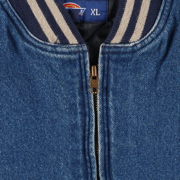 Dickies Padded Denim Varsity Jacket, Men's XL cotton blue type Vintage Second Hand