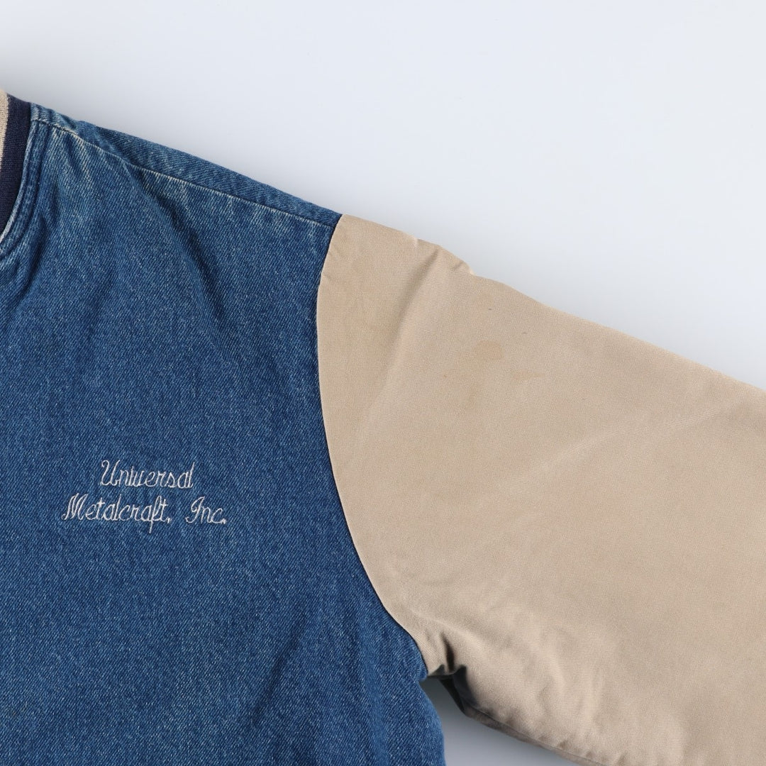 Dickies Padded Denim Varsity Jacket, Men's XL cotton blue type Vintage Second Hand