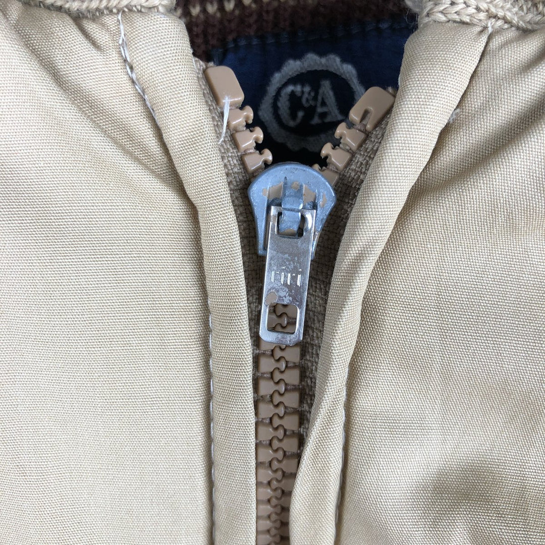 Vintage 80s-90'S C and A padded puffer jacket, made in Italy, size XS, men's polyester Beige type Vintage Second Hand