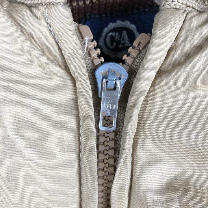 Vintage 80s-90'S C and A padded puffer jacket, made in Italy, size XS, men's polyester Beige type Vintage Second Hand