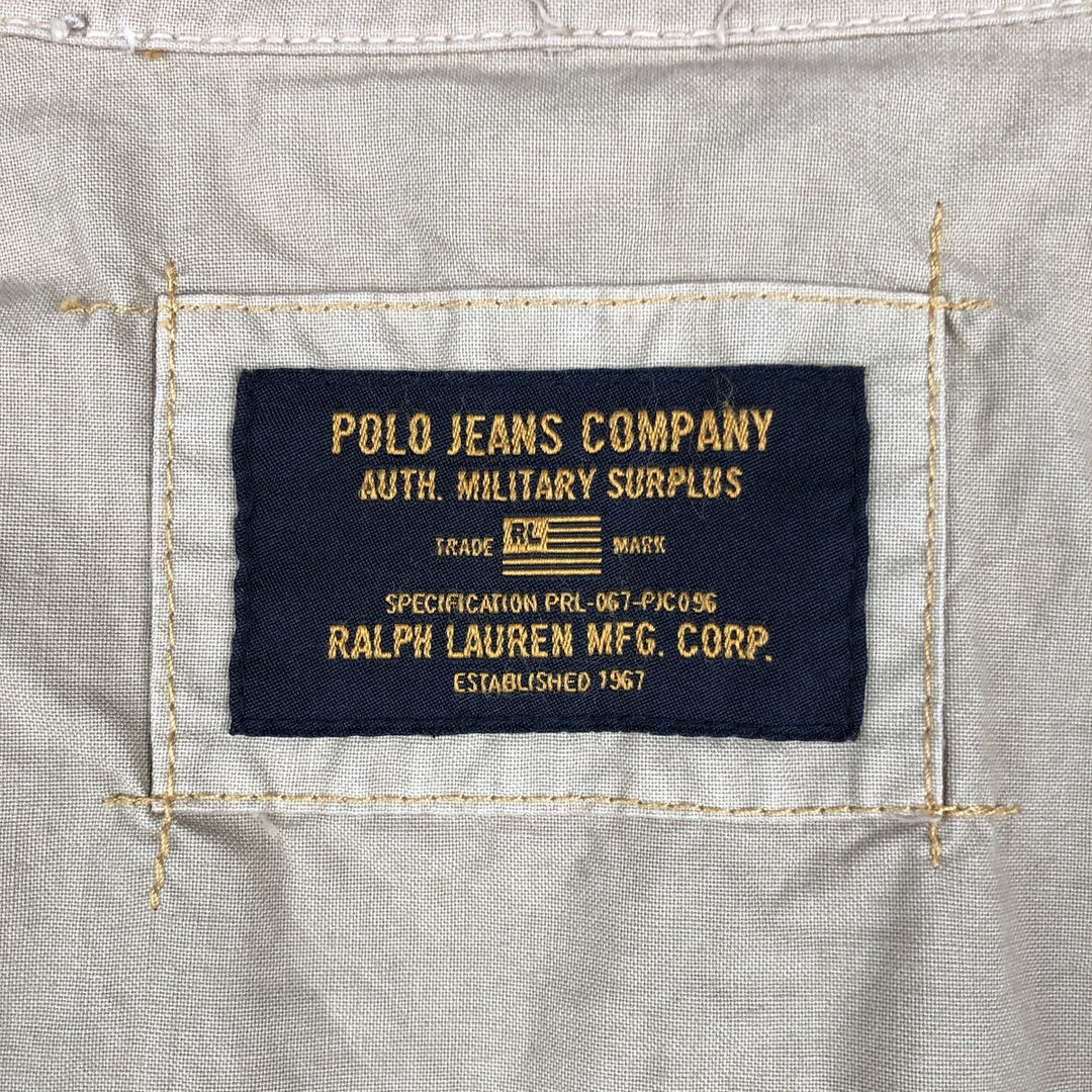 2000'S Ralph Lauren Polo Jeans Company stenciled cotton jacket, men's size M cotton Beige type Vintage Second Hand