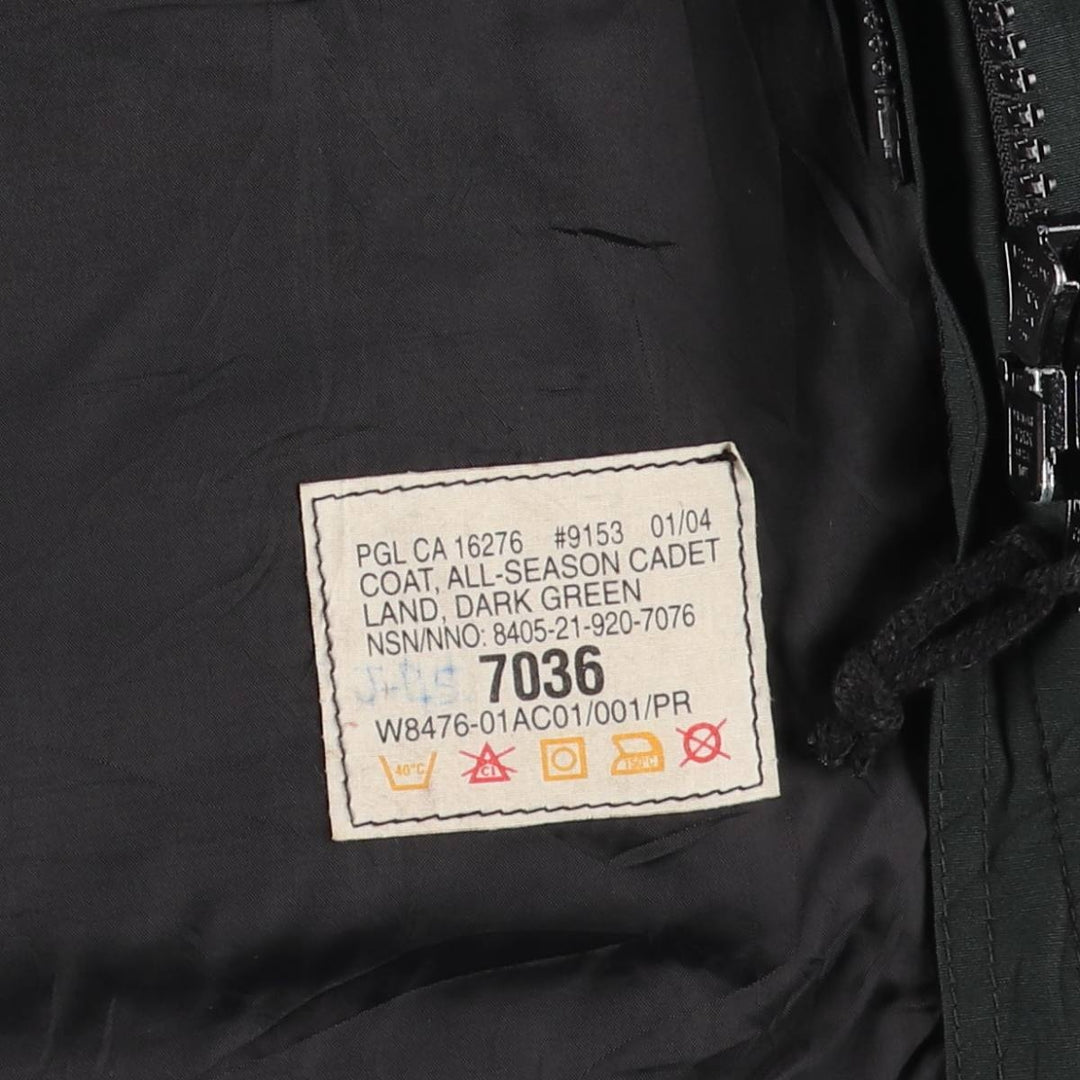 2000'S Canadian Cadet's CADANA Military Jacket 7036, Men's Size L unclear Green type dark green Vintage Second Hand