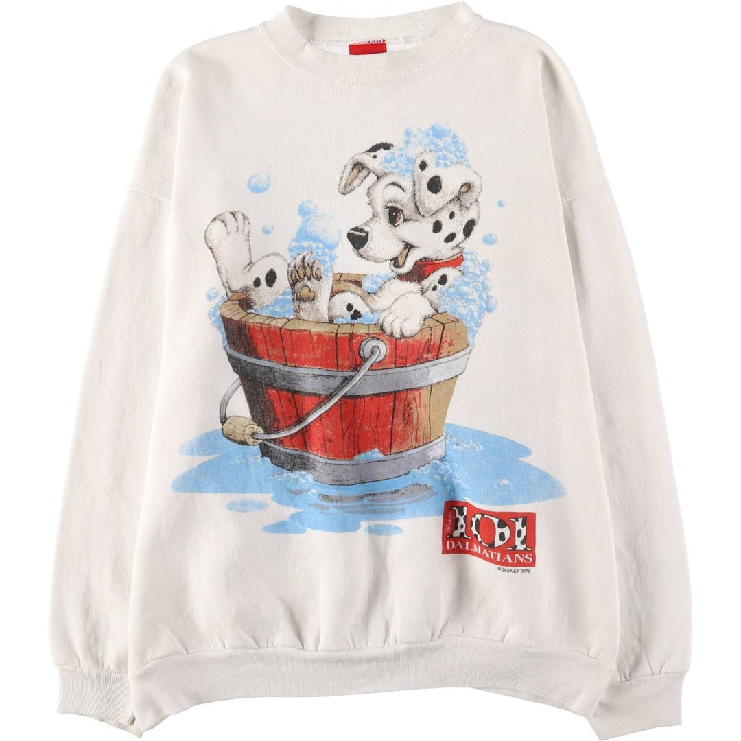 101 Dalmatians 90'S Vintage Character Sweatshirt, Men's XL cotton white type Vintage Second Hand