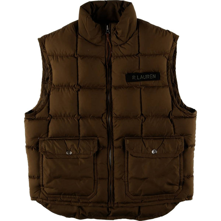 2000'S Ralph Lauren Polo Jeans Company down vest, men's size L polyester brown type Vintage Second Hand