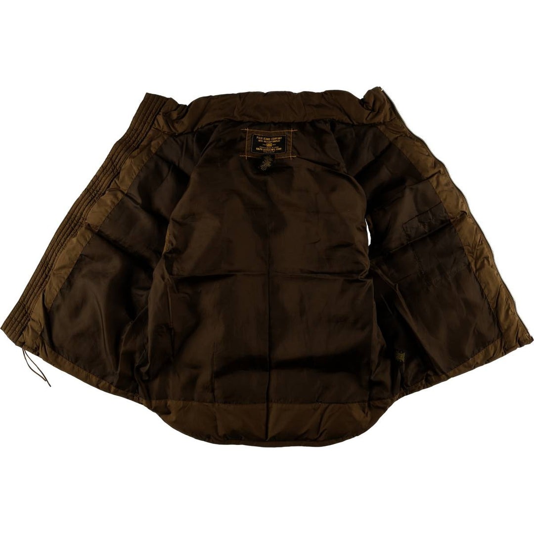 2000'S Ralph Lauren Polo Jeans Company down vest, men's size L polyester brown type Vintage Second Hand
