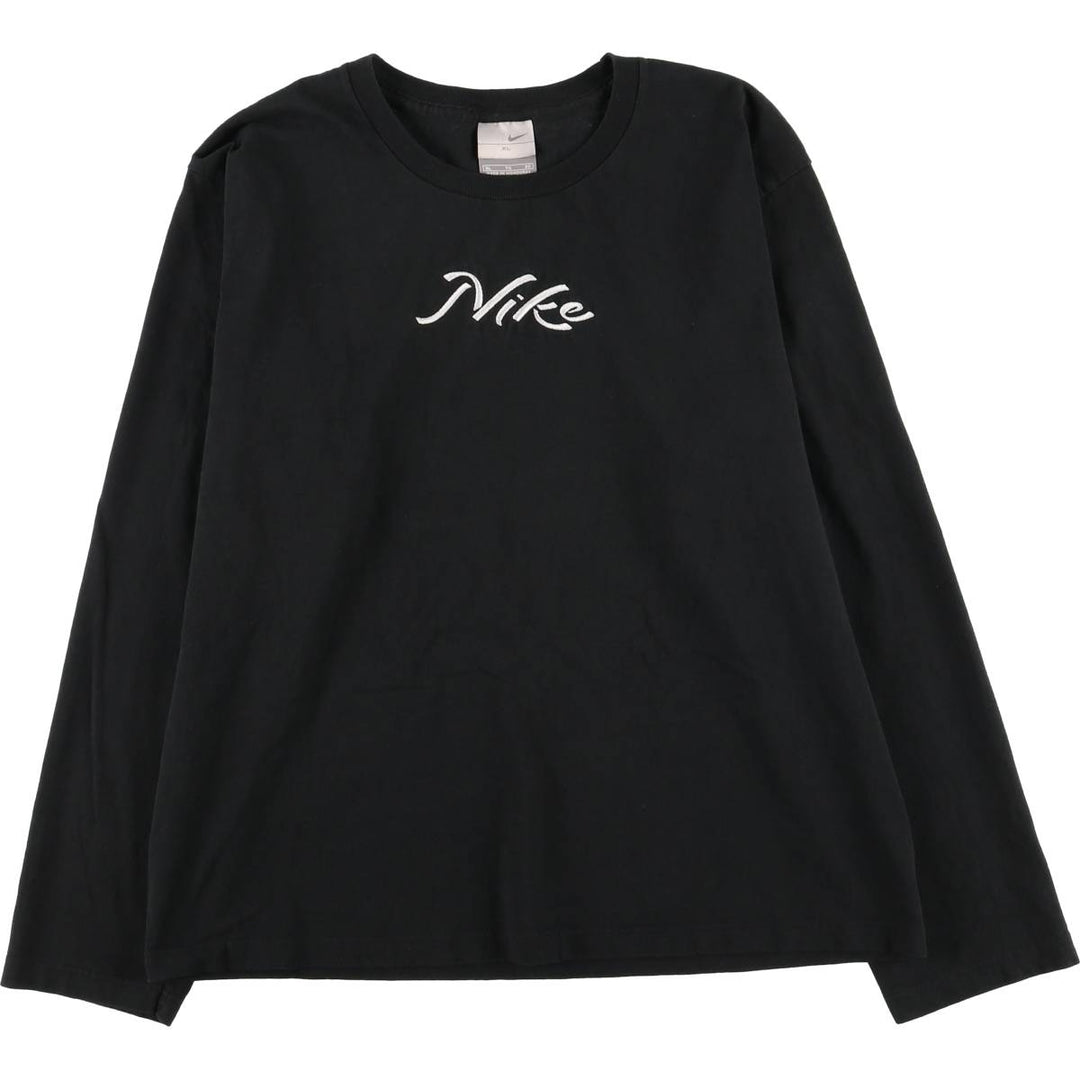 00'S Nike NIKE Long T-shirt Long T Men's XL size cotton black type Vintage Second Hand