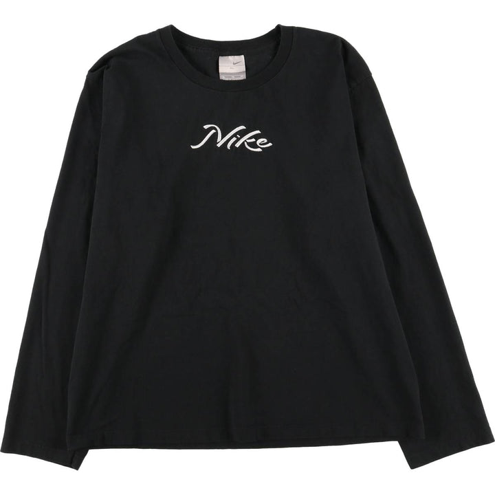 00'S Nike NIKE Long T-shirt Long T Men's XL size cotton black type Vintage Second Hand