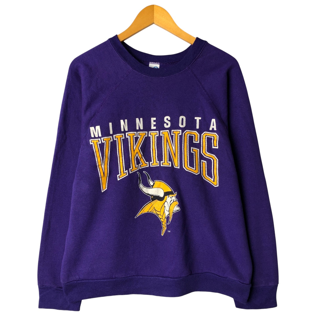 Vintage 1990'S Altex NFL Minnesota Vikings Print Sweatshirt, Made in USA, Men's Size Large acrylic purple type Vintage Second Hand