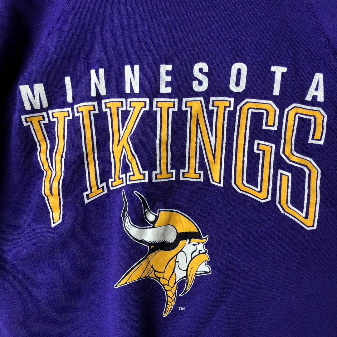 Vintage 1990'S Altex NFL Minnesota Vikings Print Sweatshirt, Made in USA, Men's Size Large acrylic purple type Vintage Second Hand