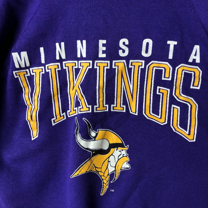 Vintage 1990'S Altex NFL Minnesota Vikings Print Sweatshirt, Made in USA, Men's Size Large acrylic purple type Vintage Second Hand